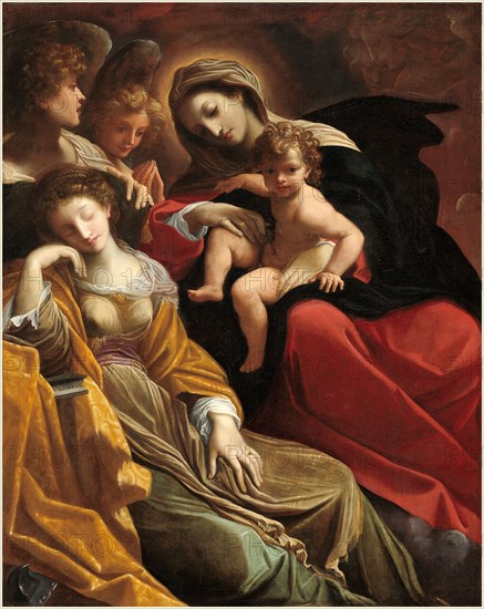 Lodovico Carracci, The Dream of Saint Catherine of Alexandria, Italian, 1555-1619, c. 1593, oil on canvas