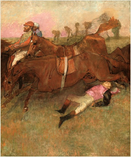 Edgar Degas, French (1834-1917), Scene from the Steeplechase: The Fallen Jockey, 1866, reworked 1880-1881 and c. 1897, oil on canvas