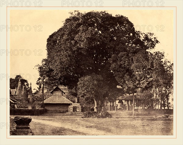 Linnaeus Tripe, Rangoon: Great Bell of the [Shwe Dagon] Pagoda, British, 1822-1902, November 1855, salted paper print