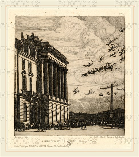 Charles Meryon, Le MinistÃ¨re de la Marine, Paris (The Admiralty, Paris), French, 1821-1868, 1865, etching