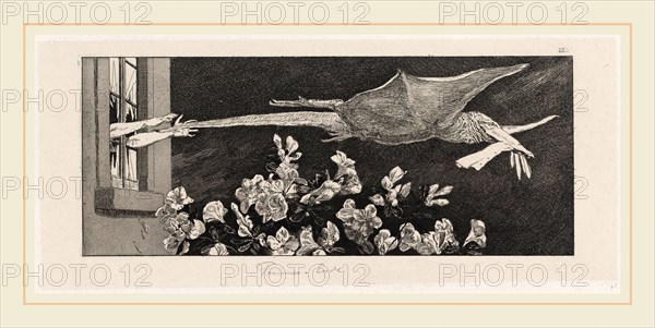 Max Klinger, Abduction (EntfÃ¼hrung), German, 1857-1920, 1878-1880, etching and aquatint in black on chine collé