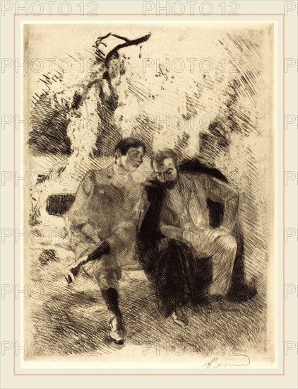 Albert Besnard, Confidences, French, 1849-1934, 1900, etching