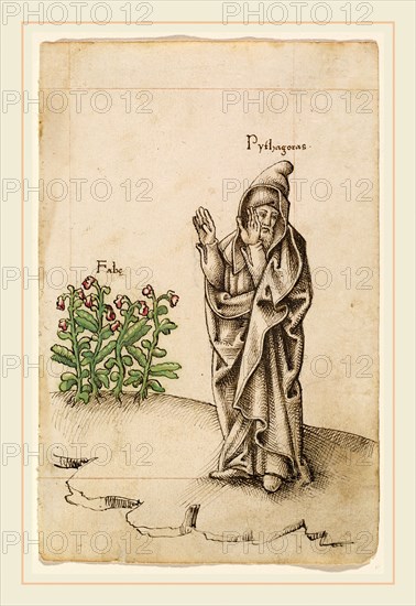 French early 16th century, "Do Not Eat Beans" [fol. 25 recto], 1512-1514, pen and brown ink with watercolor on laid paper