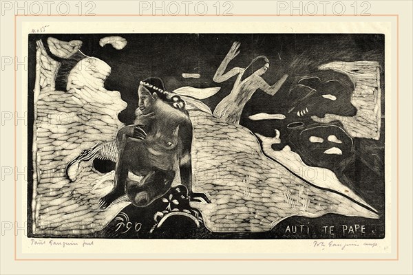 Paul Gauguin, French (1848-1903), Auti te Pape (Women at the River), 1894-1895, woodcut printed in black and gray by Pola Gauguin in 1921