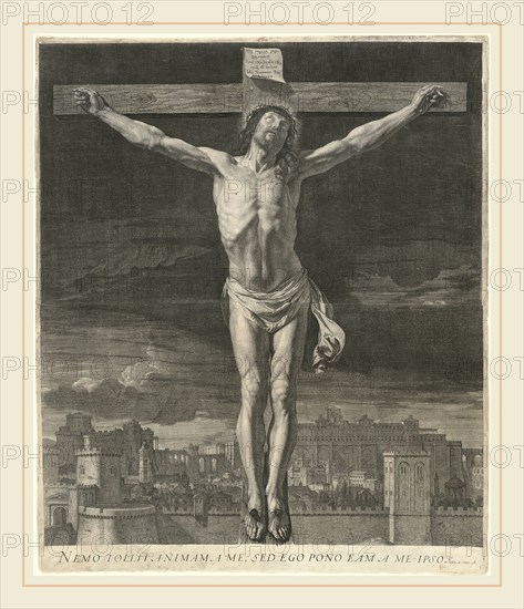 Jean Morin, after Philippe de Champaigne, Christ Dying on the Cross, French, c. 1600-1650, c. 1650, etching from two plates on two sheets of laid paper