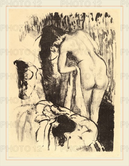 Edgar Degas, French (1834-1917), Nude Woman Standing, Drying Herself (Femme nue debout, a sa toilette), c. 1890, lithograph