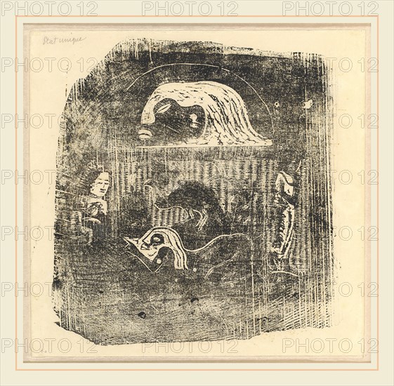 Paul Gauguin, French (1848-1903), Te Atua (The Gods) Small Plate [verso], in or after 1895, woodcut in black on wove paper [unique proof]