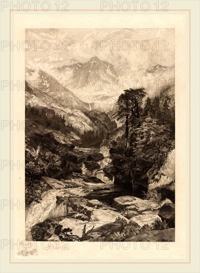 Thomas Moran, American (1837-1926), The Mountain of the Holy Cross, Colorado, 1888, etching in brown on wove paper