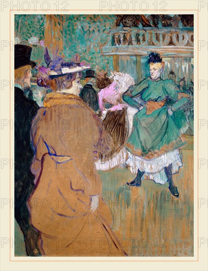 Henri de Toulouse-Lautrec, French (1864-1901), Quadrille at the Moulin Rouge, 1892, oil on cardboard
