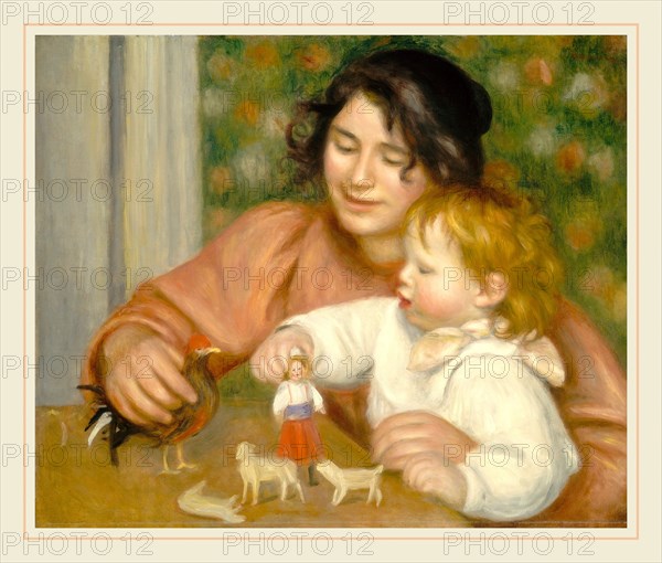 Auguste Renoir, Child with Toys-Gabrielle and the Artist's Son, Jean, French, 1841-1919, 1895-1896, oil on canvas