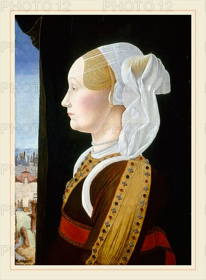 Ercole de' Roberti, Ginevra Bentivoglio, Italian, c. 1455-1456-1496, c. 1474-1477, tempera on panel