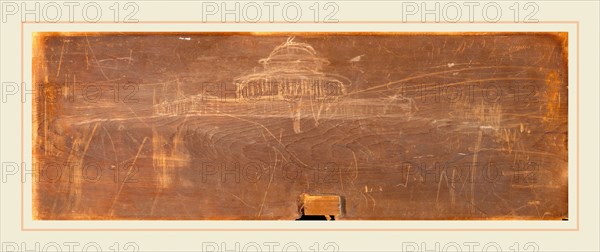 Thomas Cole, Sketch for Ohio State Capitol Design, American, 1801-1848, c. 1838, drawing on panel