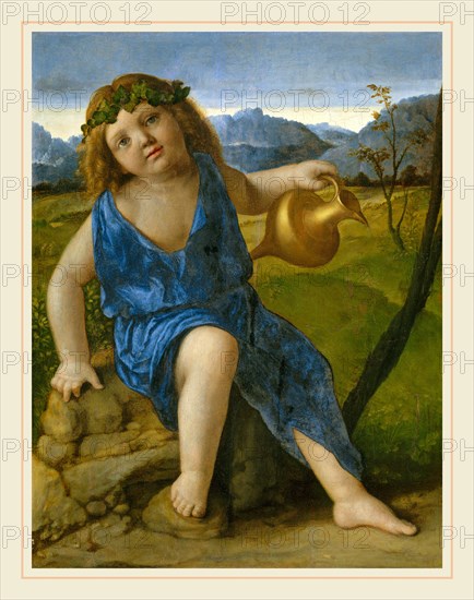 Giovanni Bellini, The Infant Bacchus, Italian, c. 1430-1435-1516, probably 1505-1510, oil on panel transferred to panel