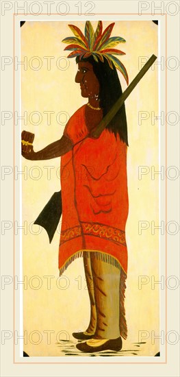 American 19th Century, Indian Tobacco Shop Sign [recto, Indian facing left], second half 19th century, oil on wood