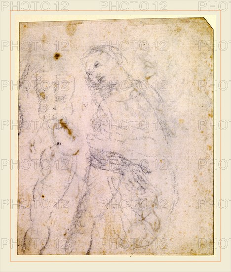 Leonardo da Vinci, Italian (1452-1519), Study of a Madonna [verso], probably 1470-1480, black chalk on laid paper