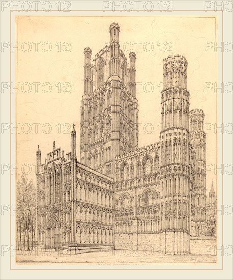 John Coney, British (1786-1833), Ely Cathedral, Cambridgeshire, S.W. View, 1820, graphite on heavy wove paper