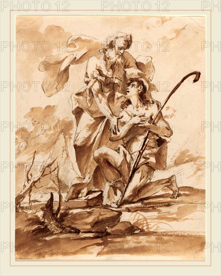 Bohemian 18th Century, Return of the Prodigal Son, c. 1720, pen and brown ink with brown wash over graphite on laid paper