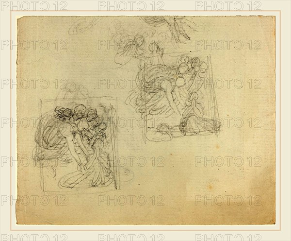 John Flaxman, British (1755-1826), Sheet of Studies [recto and verso], graphite