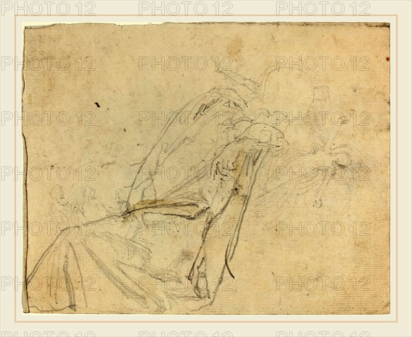 John Flaxman, British (1755-1826), Sheet of Studies [recto and verso], graphite