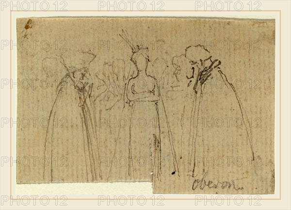 John Flaxman, British (1755-1826), Sheet of Studies [recto and verso], pen and ink over graphite; verso graphite only