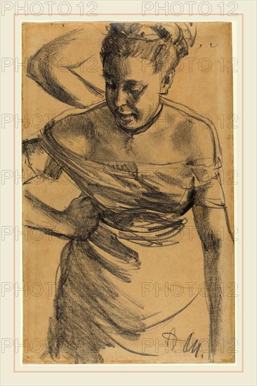 Adolph Menzel, German (1815-1905), Study of a Woman, c. 1875-1890, graphite with stump