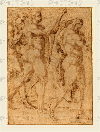 Baccio Bandinelli, Italian (1488-1493-1560), Triumphal Procession, pen and brown ink on laid paper