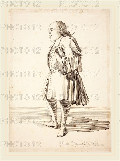 Pier Leone Ghezzi, Italian (1674-1755), Caricature of a Male Figure, pen and iron gall ink over graphite on laid paper
