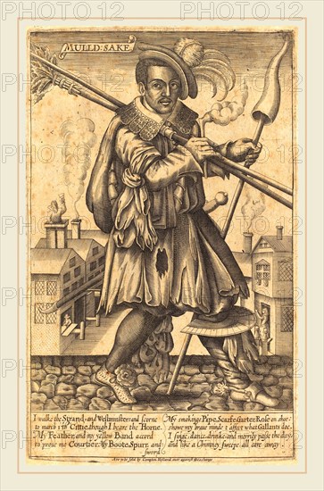 Renold Elstrack,English, (1571-1625), Mulld:Sake (Portrait of John Cottington), published 1618, engraving