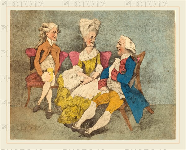 Thomas Rowlandson, British (1756-1827), Two Strings to Your Bow, 1800, hand-colored etching