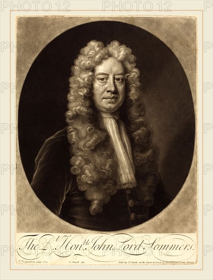 John Smith after Jonathan Richardson, Sr. (active early 19th century), John Lord Sommers, 1713, mezzotint on laid paper
