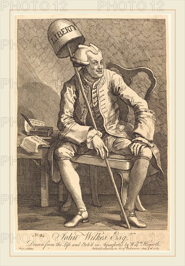 William Hogarth,English, (1697-1764), John Wilkes Esq., 1763, etching