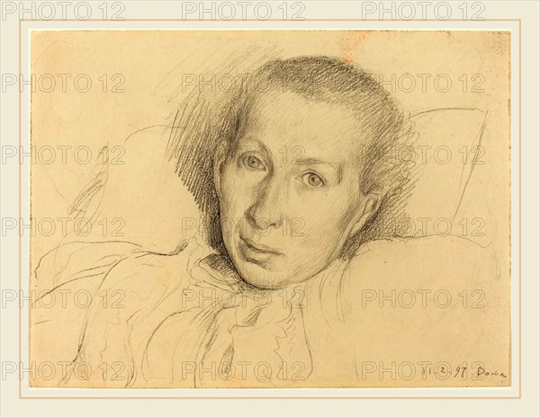 Leopold von Kalckreuth, German (1855-1928), The Artist's Sister, Marie von Kalckreuth, 1897, graphite on heavy wove paper