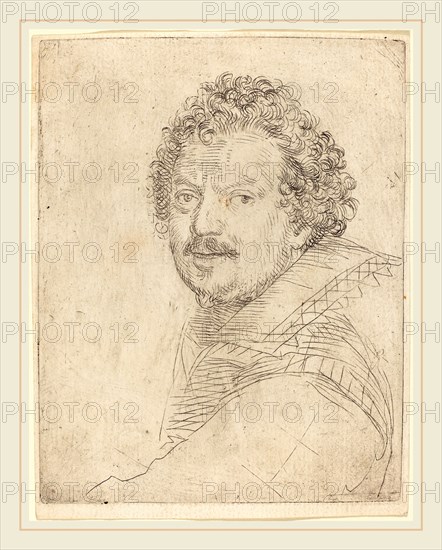Ottavio Leoni, Italian (c. 1578-1630), A Man with a Moustache and Goatee, Facing Forward, 1620s, engraving on laid paper