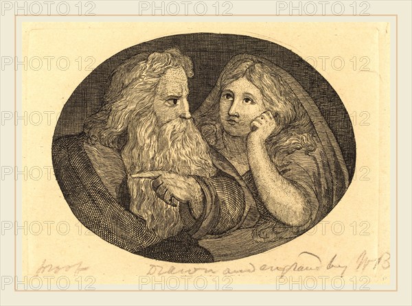 Thomas Butts, Jr. after William Blake, British (active c. 1806-1808), Lear and Cordelia, probably c. 1806-1808, engraving