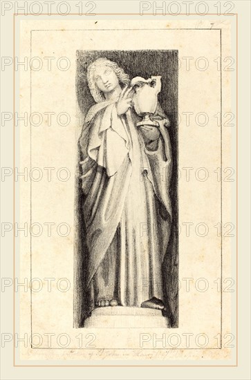 Maria Denman after John Flaxman, British (active 1812), Saint John, from Henry the Seventh's Chapel  Westminster Abbey, published 1829, lithograph [proof before letters]