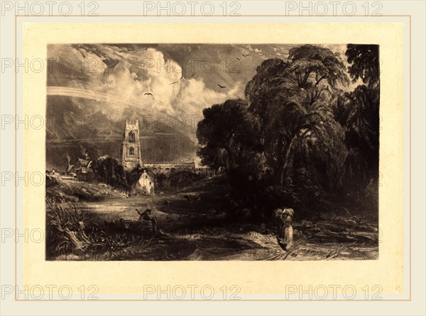 David Lucas after John Constable, British (1802-1881), Stoke-by-Neyland, in or after 1829, mezzotint [progress proof]