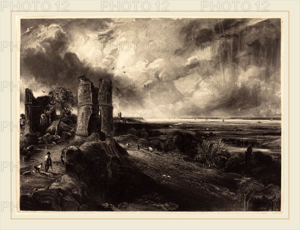 David Lucas after John Constable, British (1802-1881), Hadleigh Castle (Large Plate), 1830 and 1832, mezzotint [progress proof]