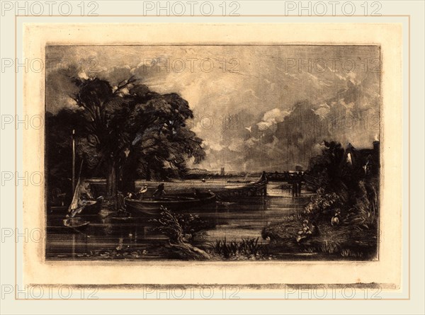 David Lucas after John Constable, British (1802-1881), River Stour, Suffolk, 1830, mezzotint on laid paper [proof]