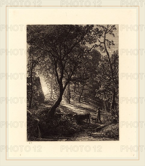 Samuel Palmer, British (1805-1881), The Herdsman's Cottage, 1850, etching on laid paper