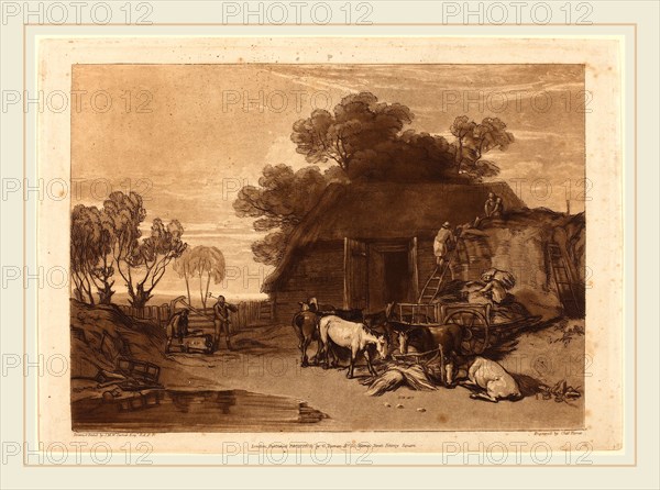 Joseph Mallord William Turner and Charles Turner, British (1773-1857), The Straw Yard, published 1808, etching and mezzotint