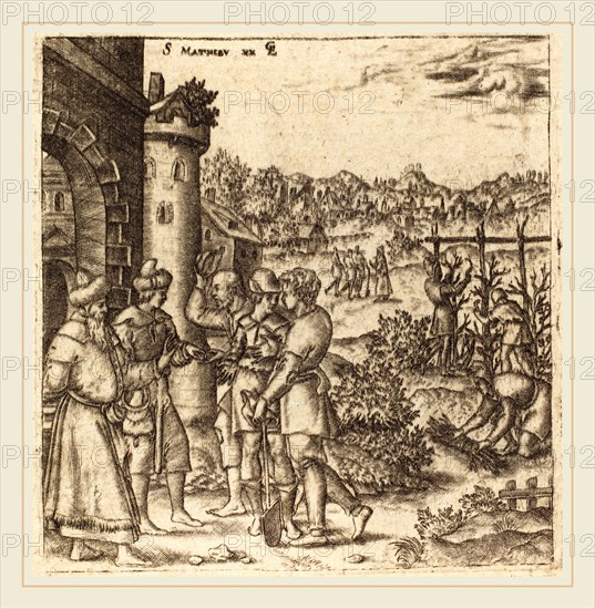 Léonard Gaultier, French (1561-1641), The Parable of the Laborers in the Vineyard, probably c. 1576-1580, engraving