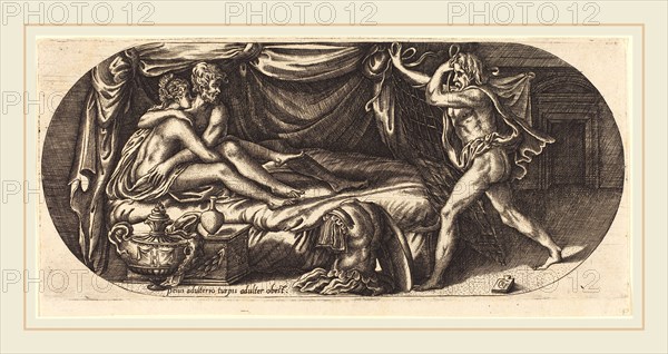 Georges Reverdy, French (active 1531-active 1564-1570), Mars and Venus Surprised by Vulcan, engraving