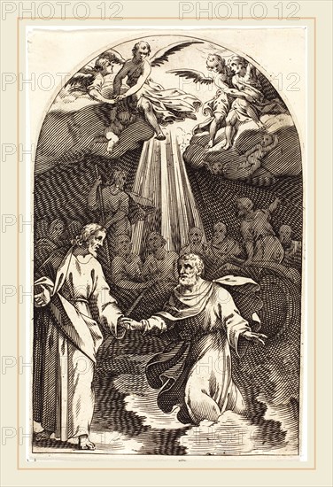 Jacques Callot, French (1592-1635), Christ Walking on the Water [first plate], 1608-1611, engraving