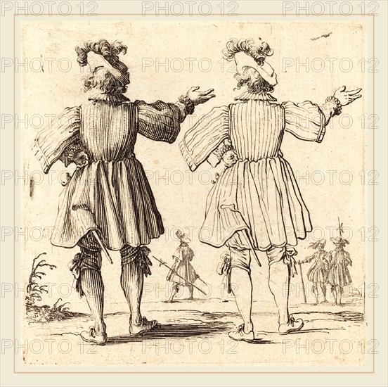 Jacques Callot, French (1592-1635), Officer with Plume, Seen from Behind, 1617 and 1621, etching