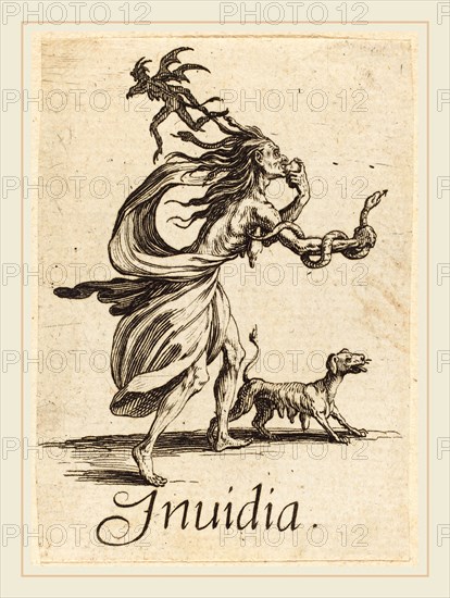 Jacques Callot, French (1592-1635), Envy, probably after 1621, etching and engraving