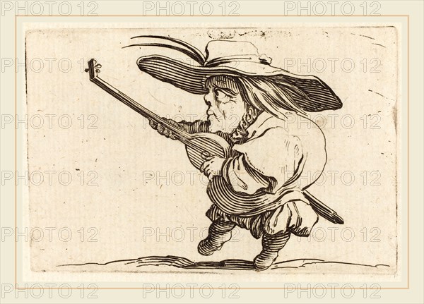 Jacques Callot, French (1592-1635), The Lute Player, c. 1622, etching and engraving