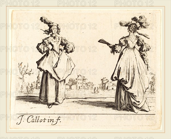 Jacques Callot, French (1592-1635), Two Society Women, c. 1623, etching