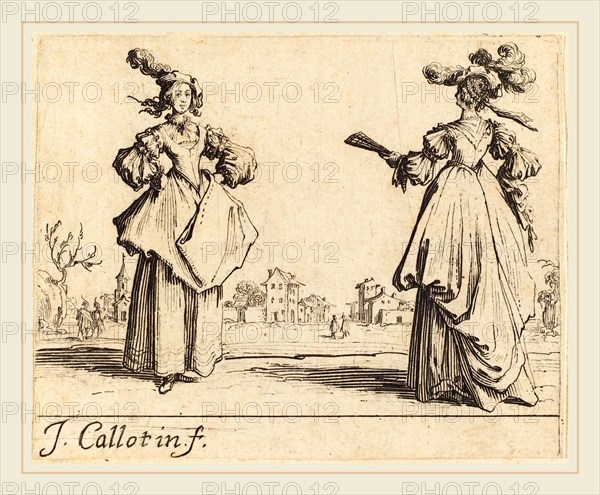 Jacques Callot, French (1592-1635), Two Society Women, c. 1623, etching