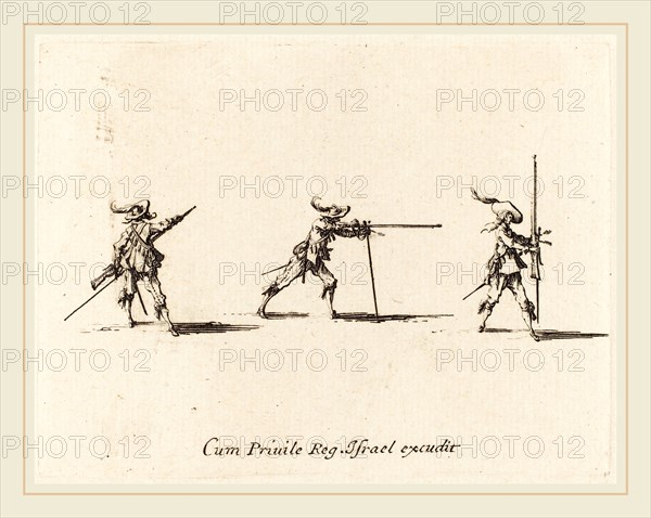 Jacques Callot, French (1592-1635), Taking the Firing Position with the Musket, 1634-1635, etching