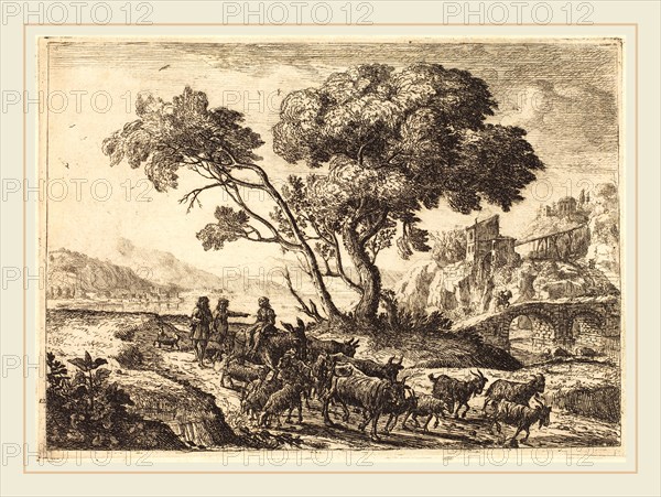 Claude Lorrain, French (1604-1605-1682), Departure for the Fields, 1638-1641, etching in black on laid paper